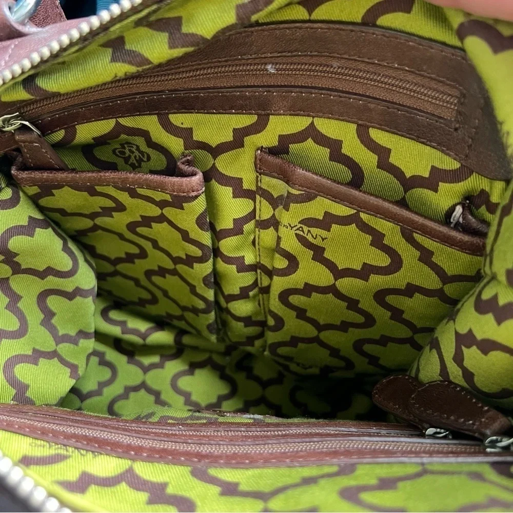 ORYANY STUDDED LEATHER SATCHEL CROSSBODY TOTE BAG EUC